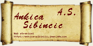Ankica Sibinčić vizit kartica